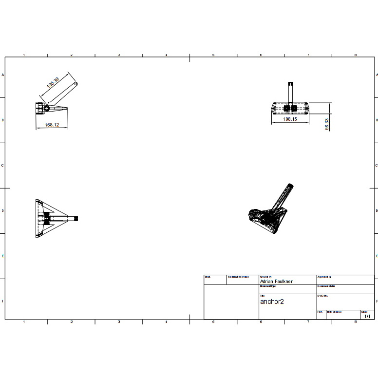 2026 Sailwell UK 3D Printed Light Weight Anchor ancdru001